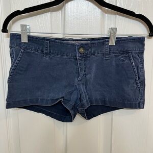 Khaki blue shortie shorts